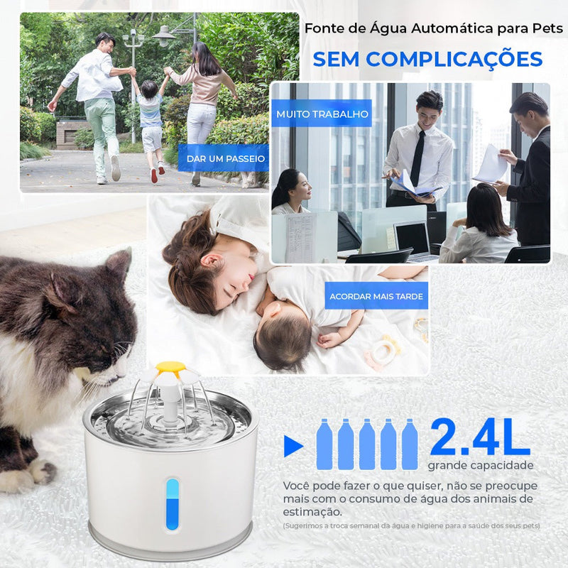 Fonte de Água Automática Para Gatos e Cachorros
