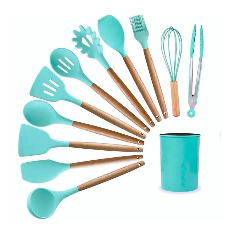 Kit 12 Peças Utensílios de Cozinha Silicone