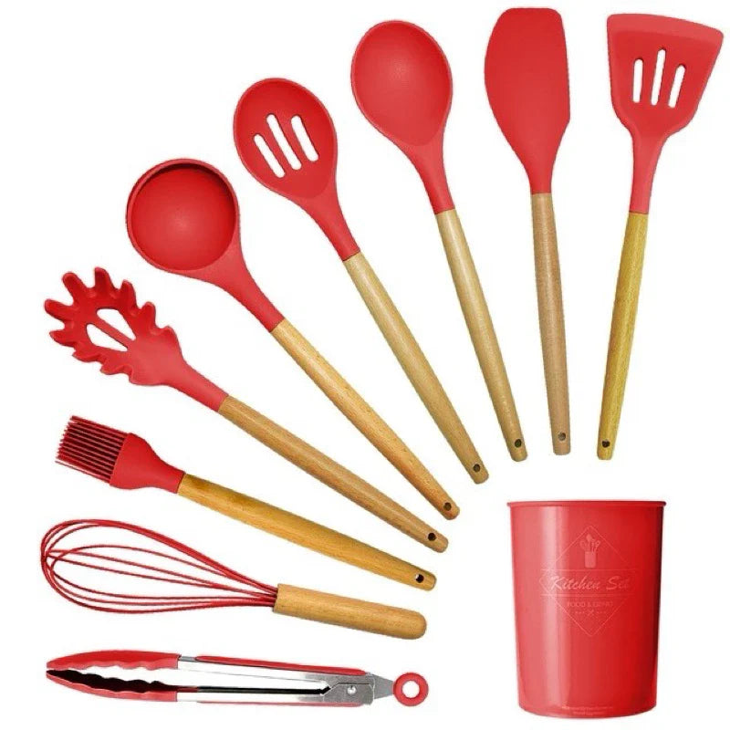 Kit 12 Peças Utensílios de Cozinha Silicone