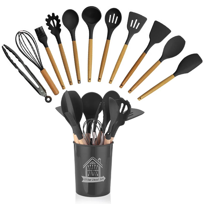 Kit 12 Peças Utensílios de Cozinha Silicone