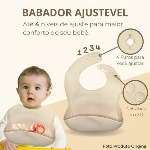 Kit 6 Peças de Silicone (Talheres Bebê )