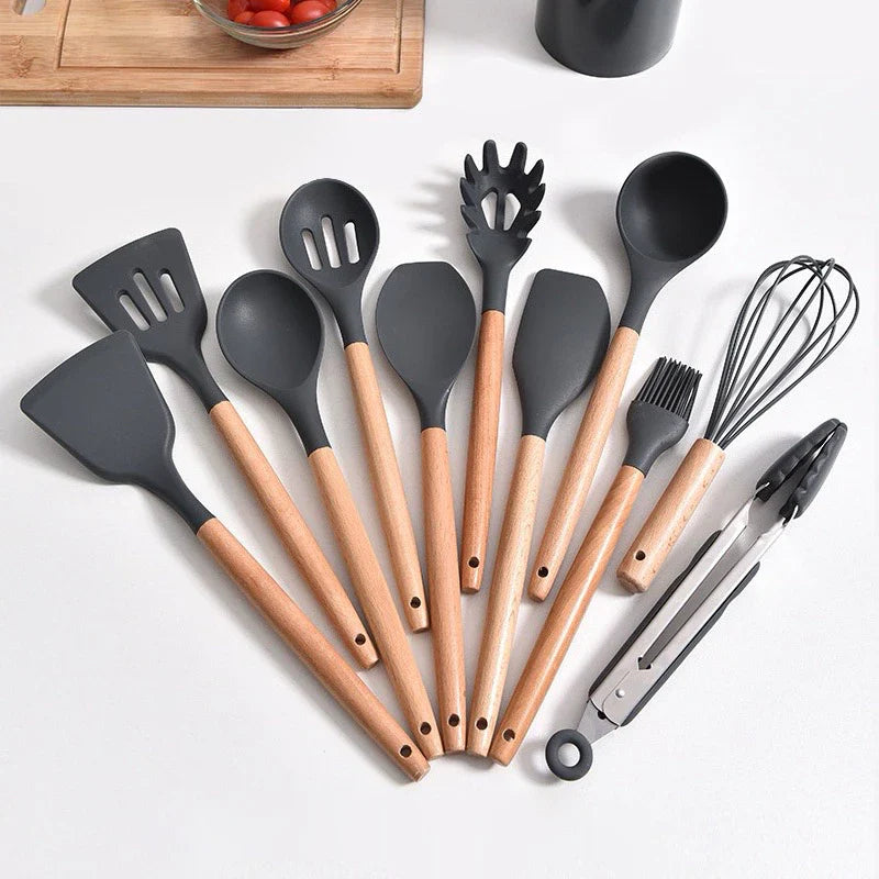 Kit 12 Peças Utensílios de Cozinha Silicone